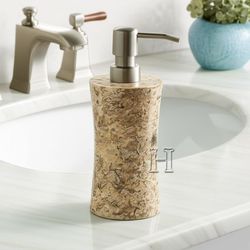 luxury coral marble natural stone soap dispenser for bathroom & kitchen countertops