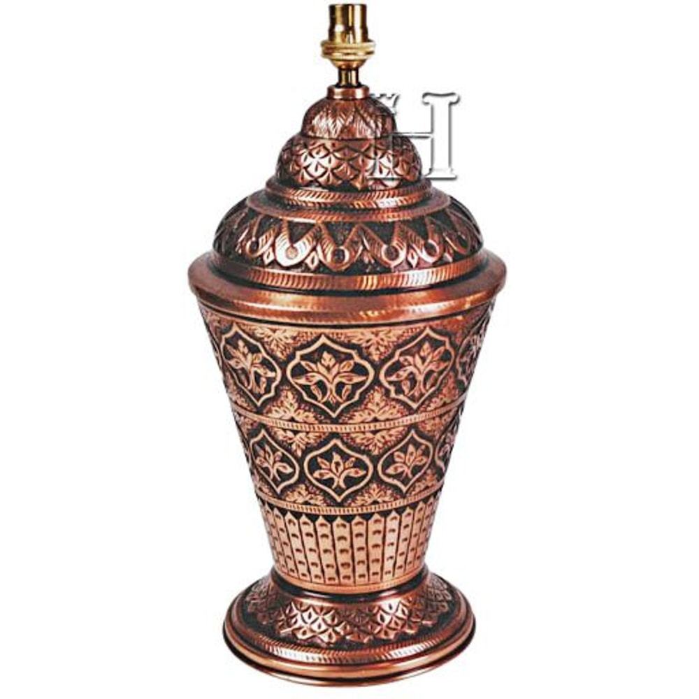 Handmade Engraved Copper Bedside Table Lamp With Brass Fitting Traditional Vintage Style Decorativ 1