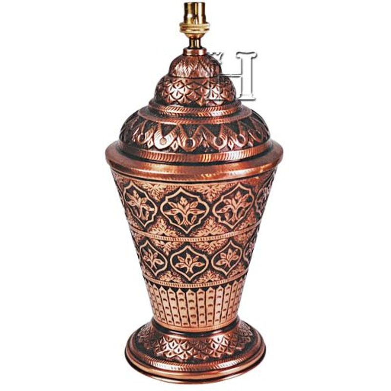 Handmade Engraved Copper Bedside Table Lamp With Brass Fitting Traditional Vintage Style Decorativ 1