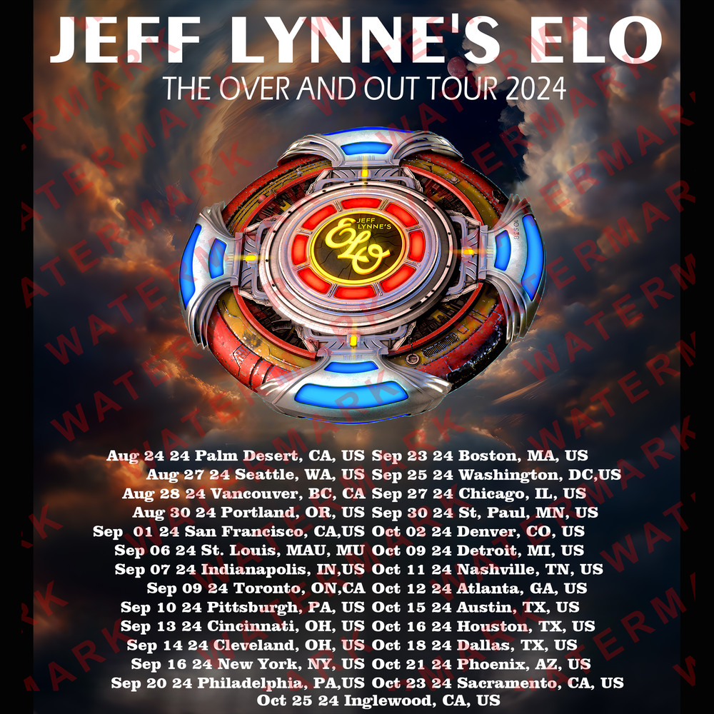 JEFF LYNNES ELO THE OVER AND OUT TOUR 2024 Concert Album Tshirt Adult S5XL Youth Babies Toddler 1