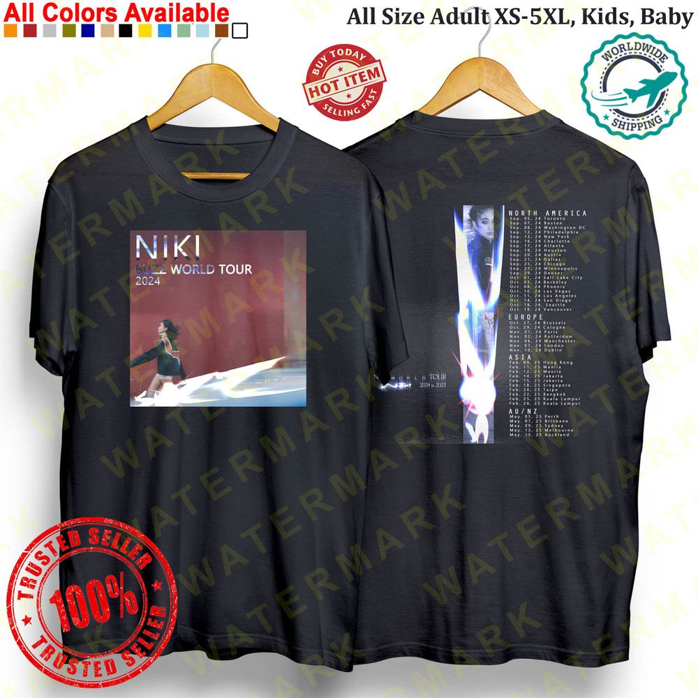 NIKI BUZZ WORLD TOUR 2024 Concert Album Tshirt Adult S5XL Youth Babies Toddler 0