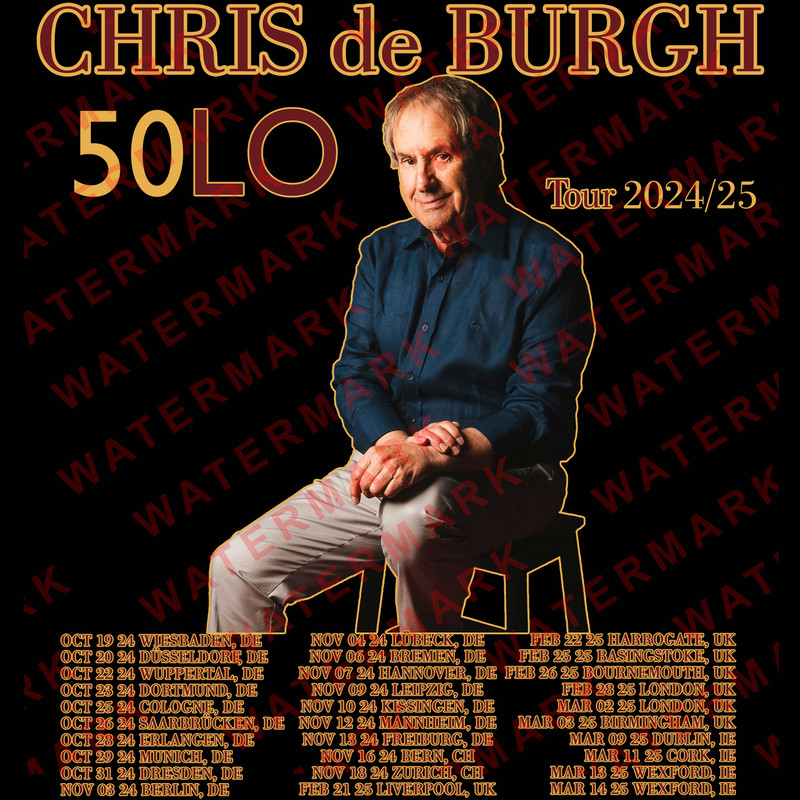 CHRIS DE BURGH 50LO TOUR 2024 2025 Concert Album Tshirt Adult S5XL Youth Babies Toddler 1 1