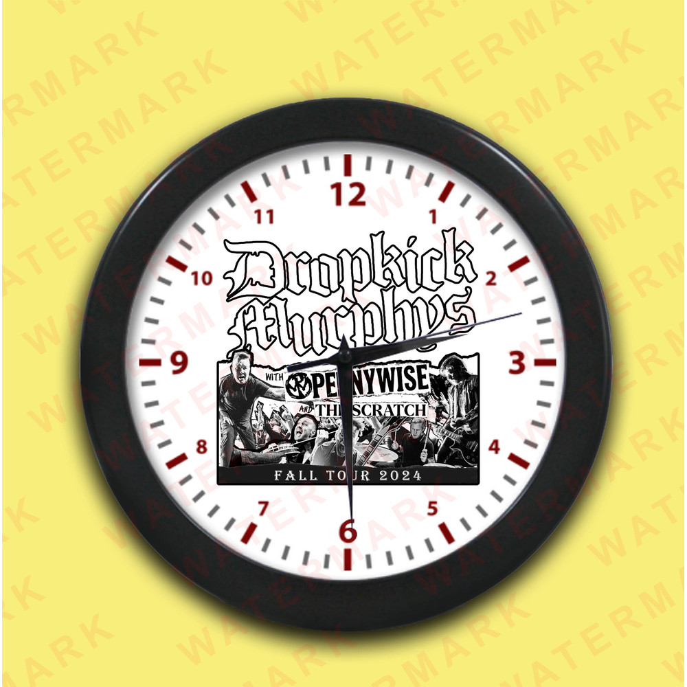 DROPKICK MURPHYS WITH PENNYWISE AND THE SCRATCH FALL TOUR 2024 Wall Clocks 1 0