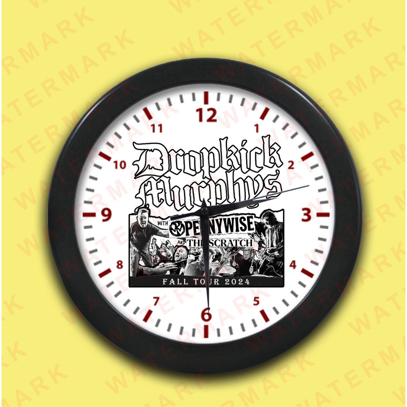 DROPKICK MURPHYS WITH PENNYWISE AND THE SCRATCH FALL TOUR 2024 Wall Clocks 1 0