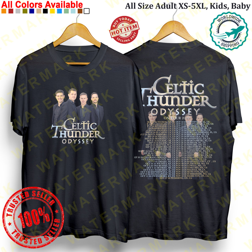 CELTIC THUNDER ODYSSEY TOUR 2024 Concert Album Tshirt Adult S5XL Youth Babies Toddler 0