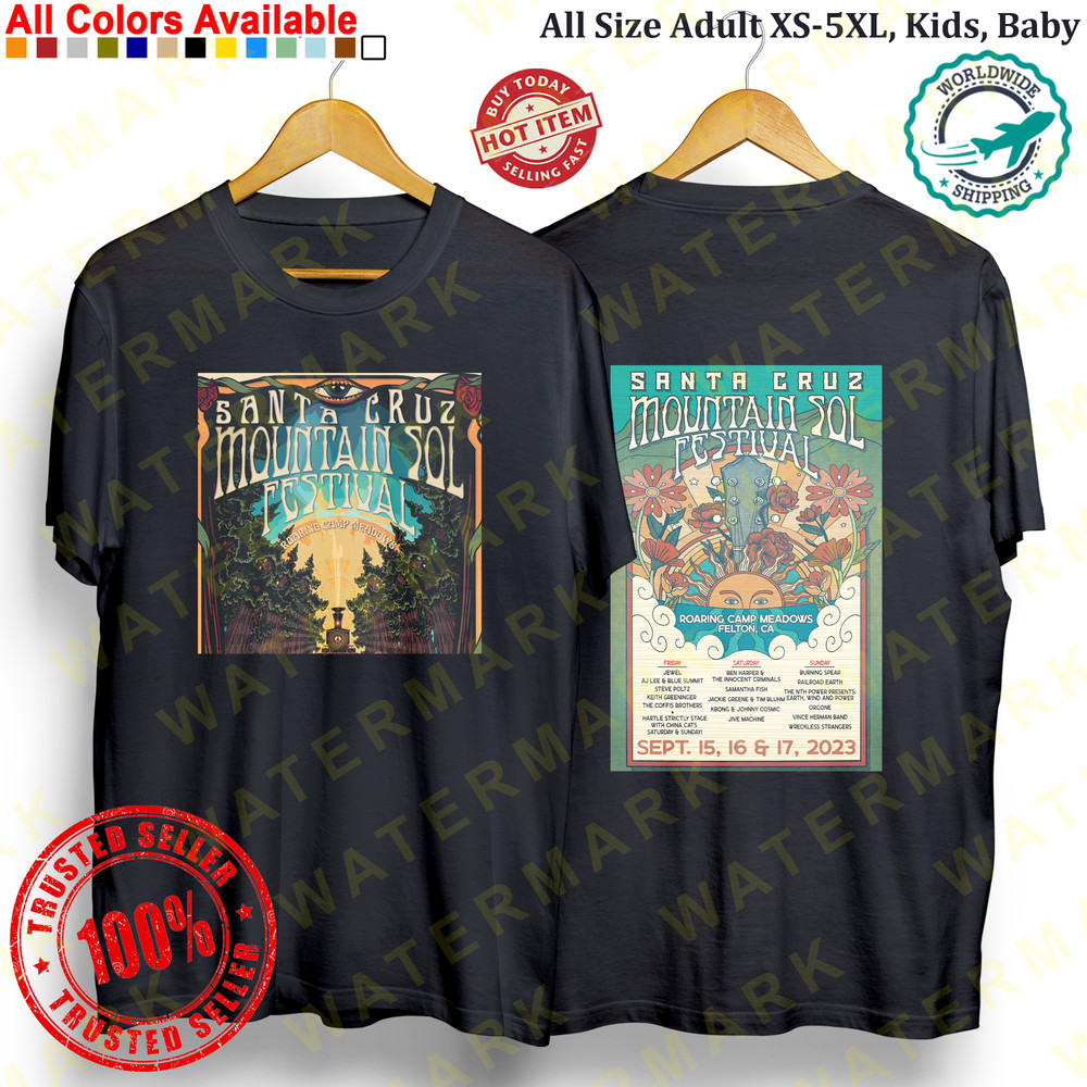 SANTA CRUZ MOUNTAIN SOL FESTIVAL 2023 Concert Album Tshirt Adult S5XL Youth Babies Toddler 1 0
