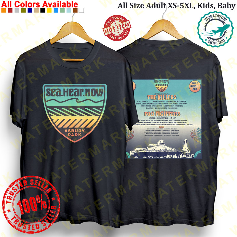 SEA HEAR NOW FESTIVAL 2023 Concert Album Tshirt Adult S5XL Youth Babies Toddler 1 0