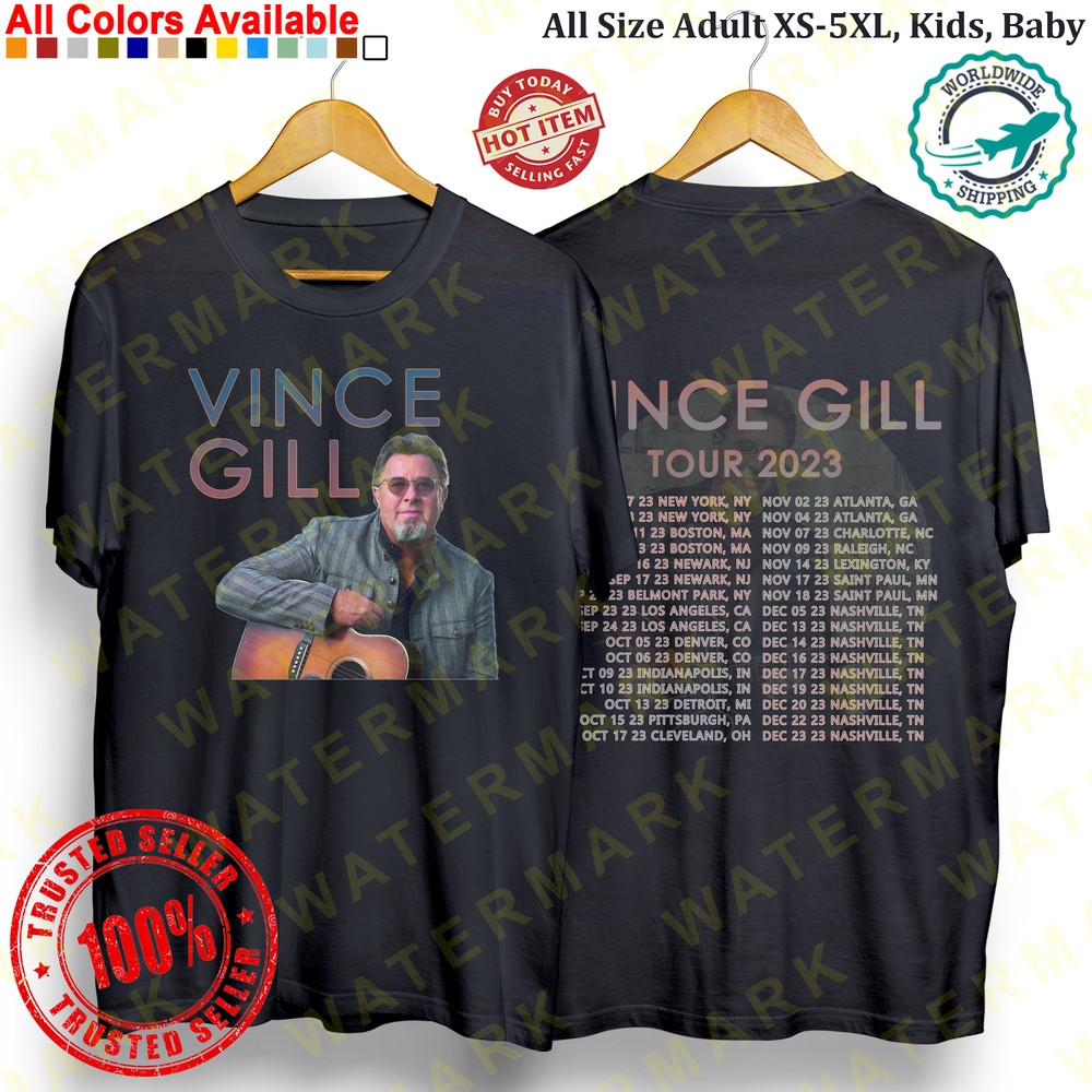 VINCE GILL TOUR 2023 Concert Album Tshirt Adult S5XL Youth Babies Toddler 0