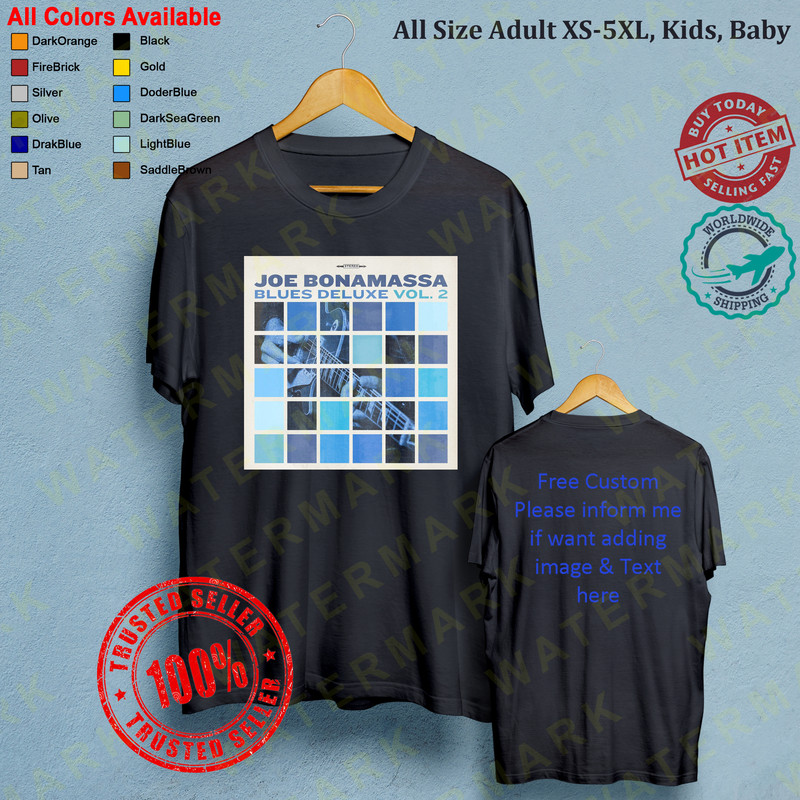 JOE BONAMASSA BLUES DELUXE VOL 2 Concert Album Tshirt Adult S5XL Youth Babies Toddler 1 0