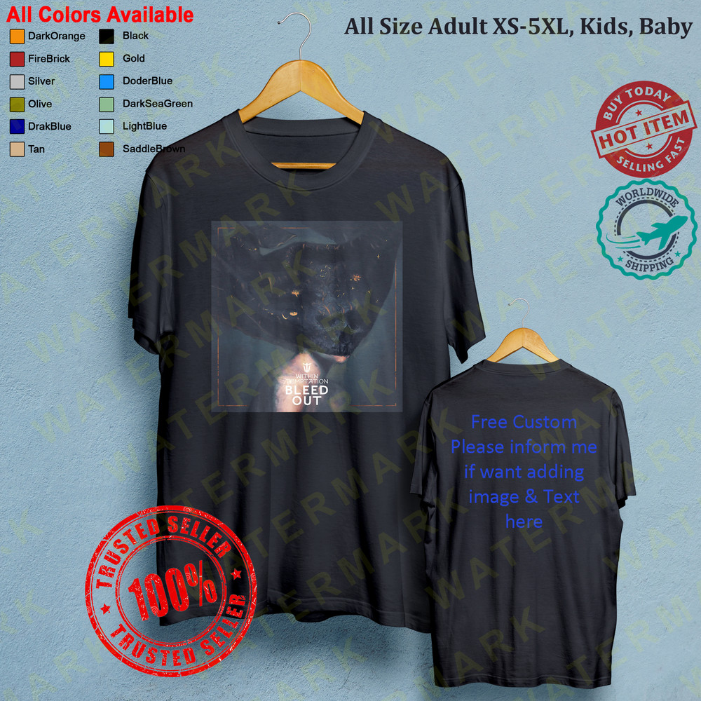 WITHIN TEMPTATION BLEED OUT Concert Album Tshirt Adult S5XL Youth Babies Toddler 1 0