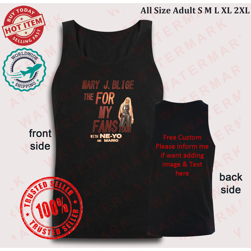 MARY J BLIGE MJB THE FOR MY FANS WITH NEYO MARIO TOUR 2025 Tank Top 0