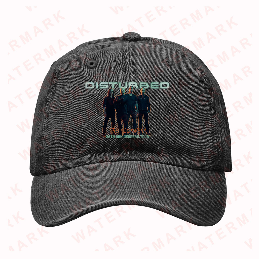 DISTURBED THE SICKNESS 25TH ANNIVERSARY TOUR 2025 Denim Hat Cap 0