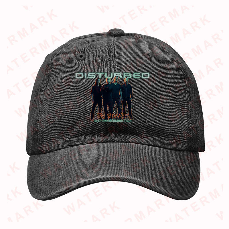 DISTURBED THE SICKNESS 25TH ANNIVERSARY TOUR 2025 Denim Hat Cap 0