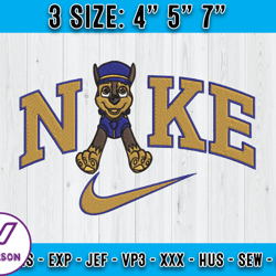 nike chase paw patrol embroidery, nike and paw patrol embroidery, cartoon characters embroidery