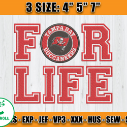 Buccaneers For Life, Tampa Bay Buccaneers Embroidery, NFL Embroidery Patterns, Sport Embroidery