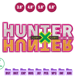Hunter x Hunter Logo Anime Embroidery Design, Anime Embroidery Design 253