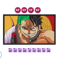 zoro luffy anime embroidery design, anime embroidery design 11