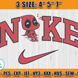 nike deadpool unicorn embroidery file, deadpool embroidery design, anime machine embroidery pattern