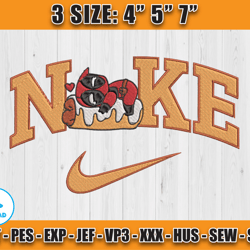 nike deadpool love embroidery design, cartoon machine embroidery pattern