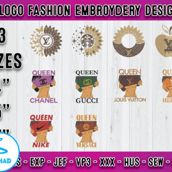 bundle 10 designs logo fashion embroidery, embroidery patterns 08