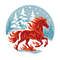 Red Horse Running In The Snow Symbol Of 2026 Cross Stitch Pattern PDF 0