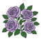 Lilac Roses With Green Leaves Crossstitch Pattern PDF Instant Download 0