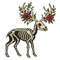 A Deer Skeleton With Flowers On Its Antlers Crossstitch Pattern PDF Instant Download 0