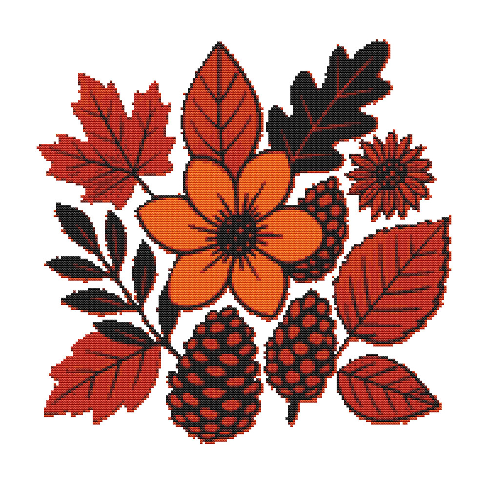 Autumn Composition Crossstitch Pattern PDF Instant Download 0