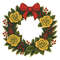 Christmas Wreath With Yellow Roses Crossstitch Pattern PDF Instant Download 0