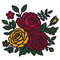 Floral Pattern With Yellow And Red Roses Crossstitch Pattern PDF Instant Download 0