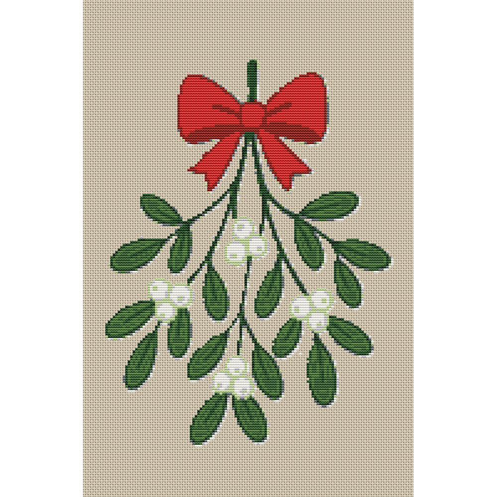 Mistletoe Christmas Flower Crossstitch Pattern PDF Instant Download 0