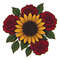 Sunflower And Red Roses Crossstitch Pattern PDF Instant Download 0