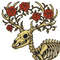 A Deer Skeleton With Roses In Its Antlers Cross Stitch Pattern PDF Instant Download 0