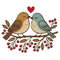 A Pair Of Birds In Love With A Heart Cross Stitch Pattern PDF Instant Download 0