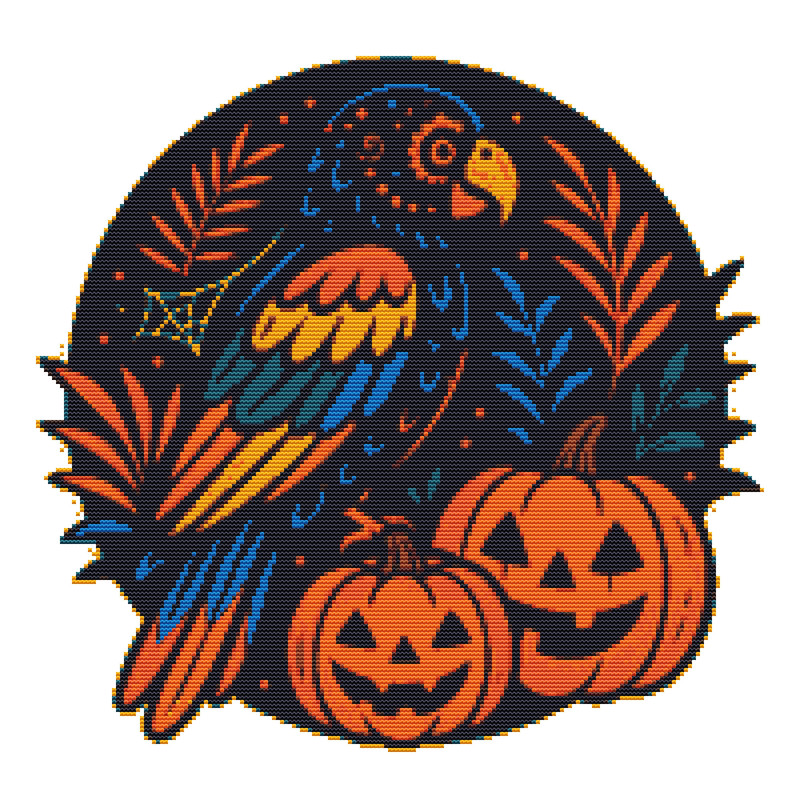 Bird In The Tropics  Cross Stitch Pattern PDF  Instant Download 0