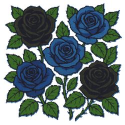 black and blue roses - cross stitch pattern pdf - instant download