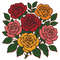 Colored Colorful Roses Cross Stitch Pattern PDF Instant Download 0