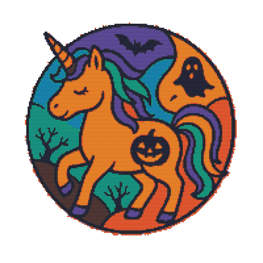 Colorful Unicorn Cross Stitch Pattern PDF Instant Download 0