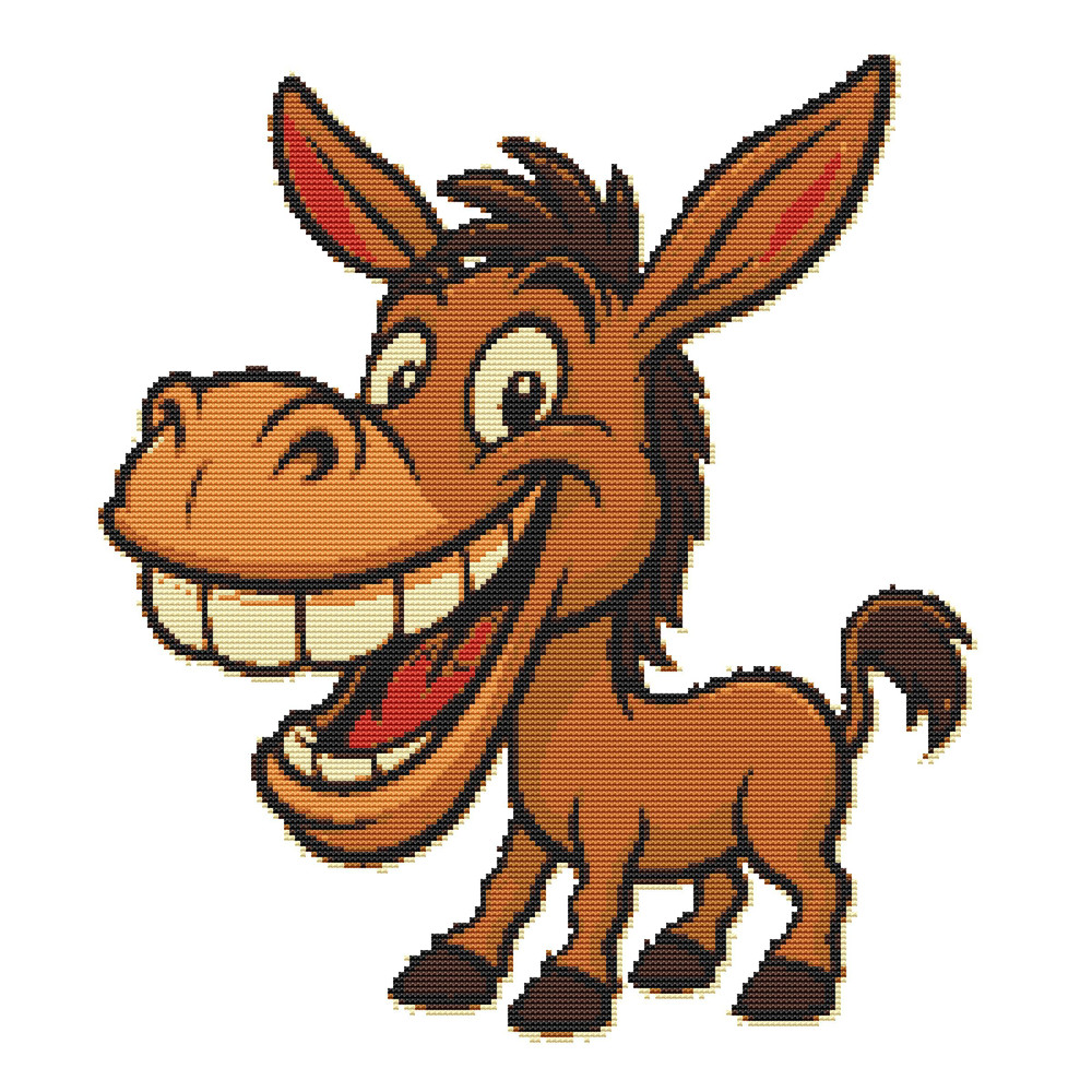 Cute Smiling Donkey Cross Stitch Pattern PDF Instant Download 0