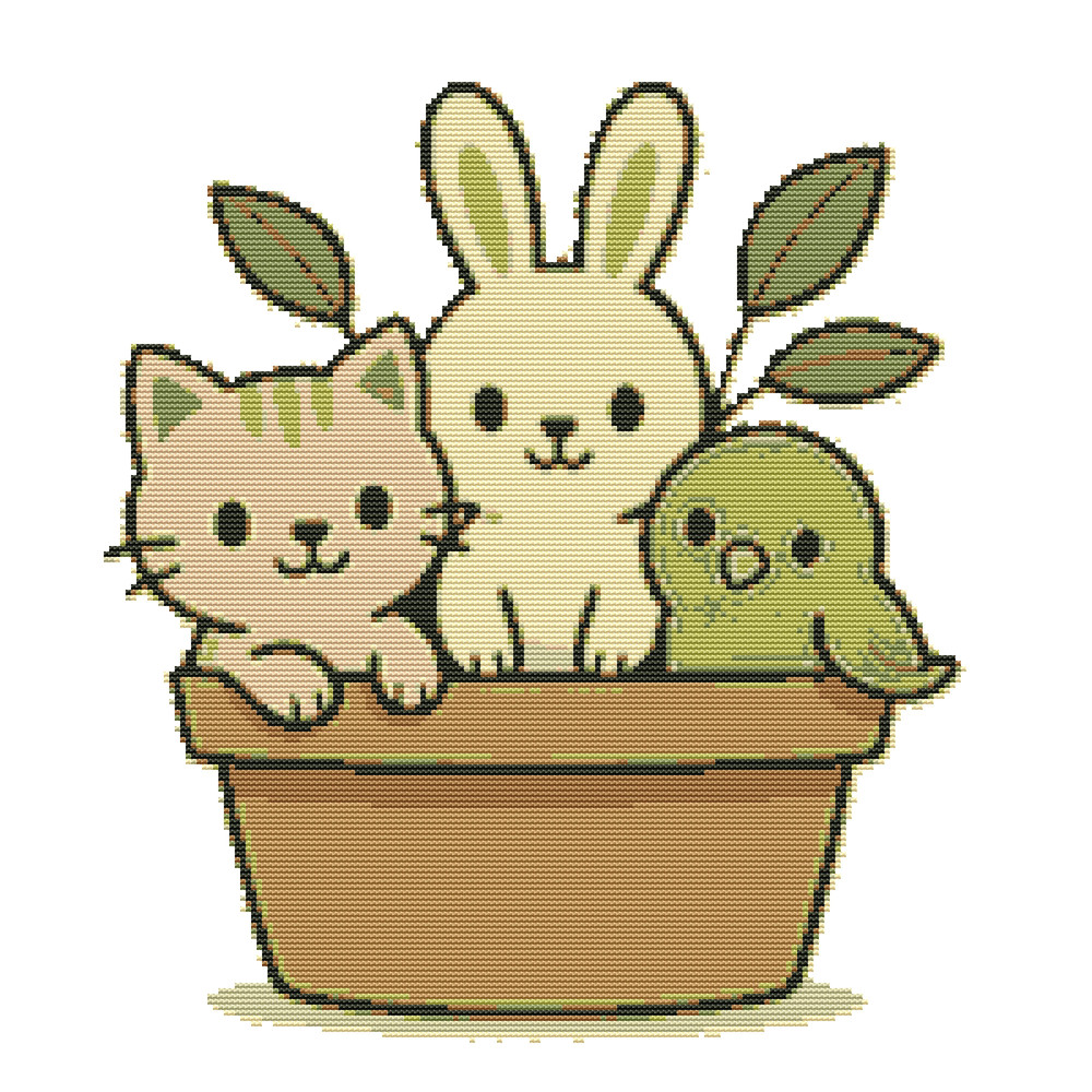 Friendly Animals Cross Stitch Pattern PDF Instant Download 0