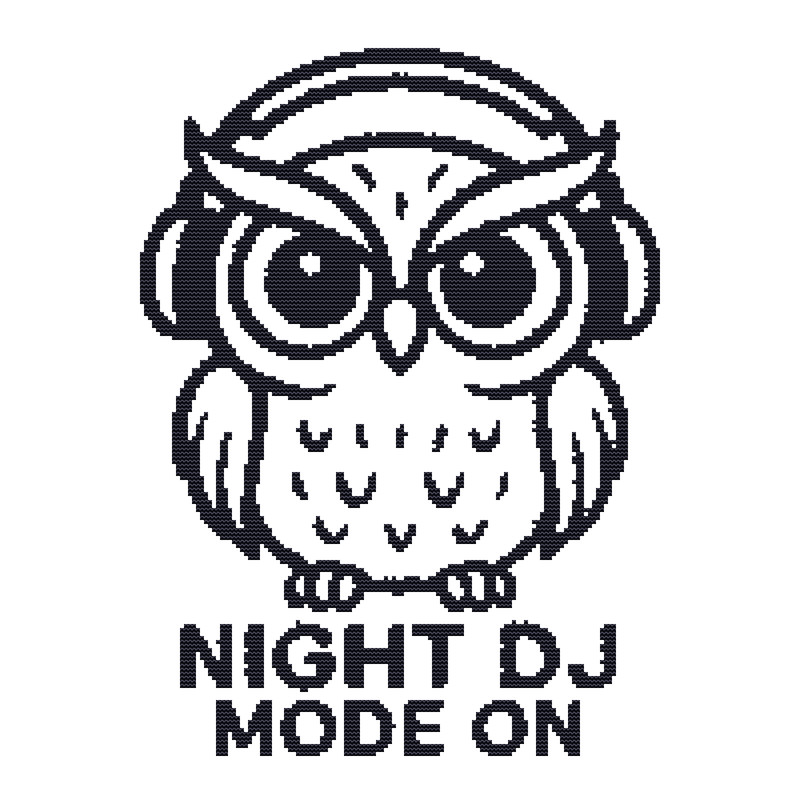 Night DJ Mode On Cross Stitch Pattern PDF  Instant Download 0