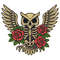 Owl Skeleton With Flowers Cross Stitch Pattern PDF Instant Download 0