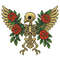 Owl Skeleton With Roses Cross Stitch Pattern PDF Instant Download 0