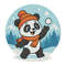 Panda Plays Snowballs In Winter  Cross Stitch Pattern PDF  Instant Download 0