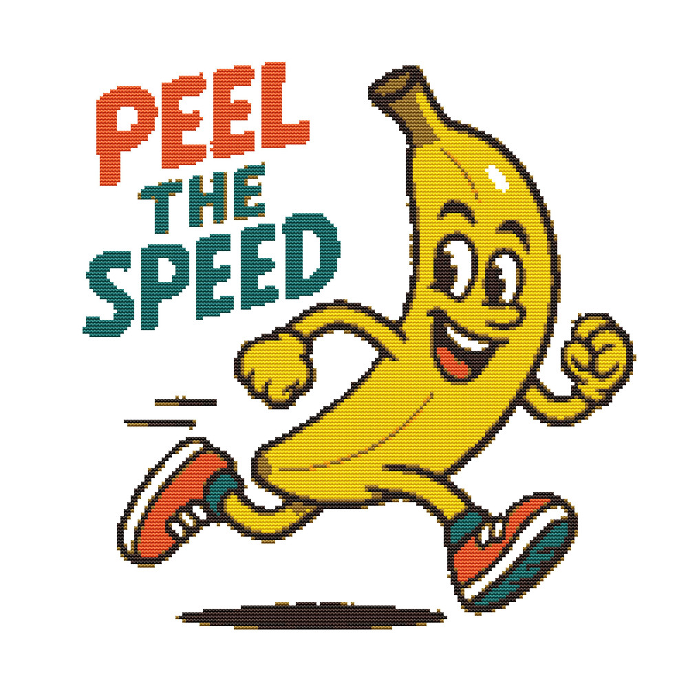 Peel The Speed  Cross Stitch Pattern PDF  Instant Download 0
