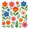 Set Of Colorful Flowers Cross Stitch Pattern PDF Instant Download 0