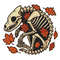 Skeleton Of A Fox Curled Up Bones Intertwined With Autumn Leaves Cross Stitch Pattern PDF Instant 0