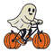 Ghost Rides A Bike On Halloween Cross Stitch Pattern PDF Instant Download 0