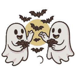 ghosts and bats for halloween - cross stitch pattern pdf - instant download