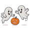 Ghosts Enjoy Pumpkin On Halloween Cross Stitch Pattern PDF Instant Download 0